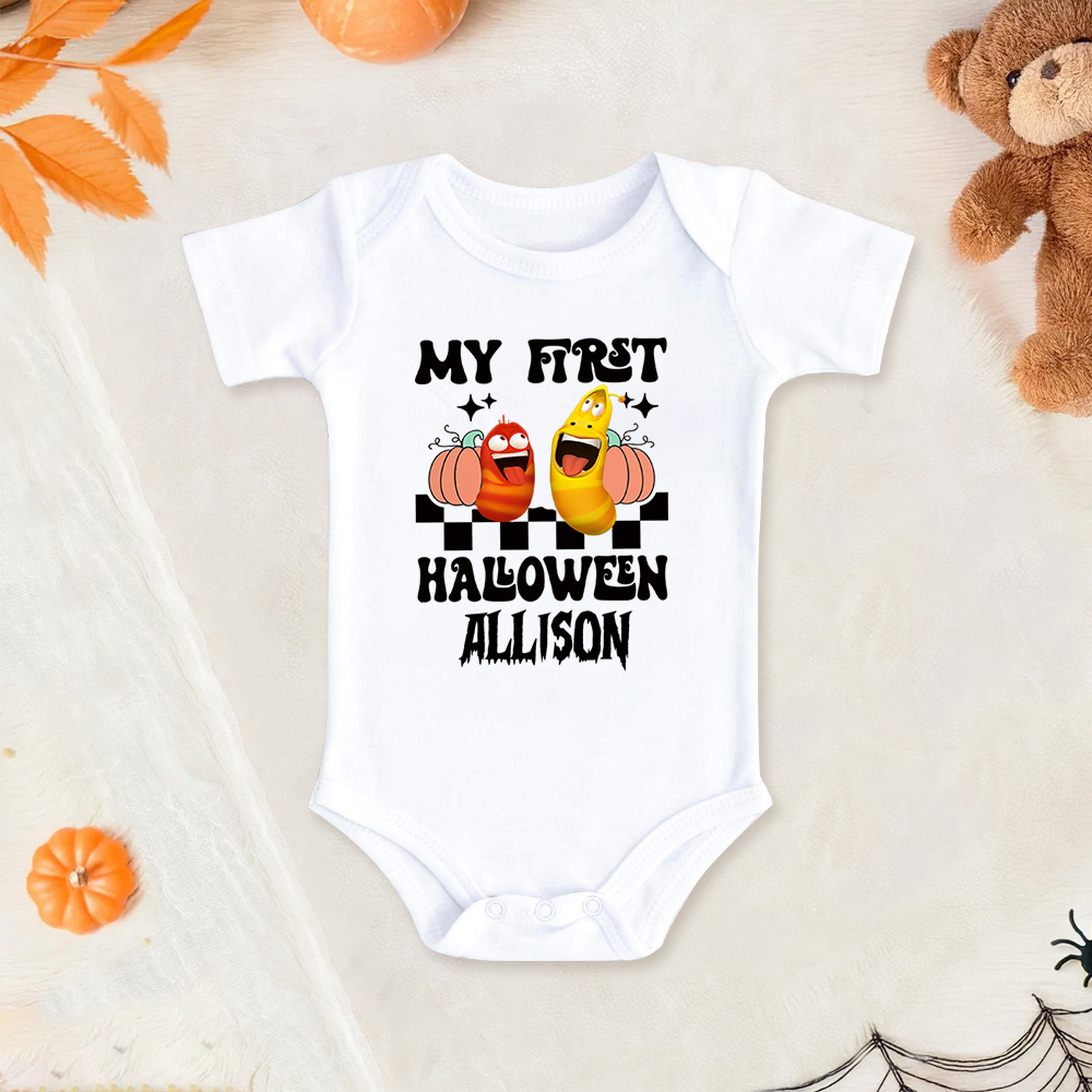 Personalized Larva's Halloween Funny Baby Romper | Larva02