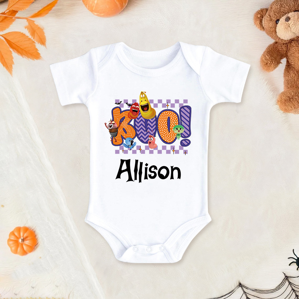 Personalized Larva's Halloween Funny Baby Romper | Larva03