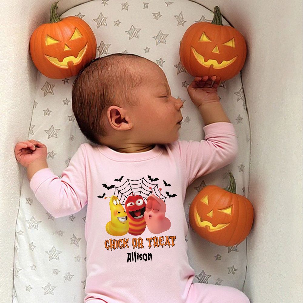 Personalized Larva's Halloween Funny Baby Romper | Larva08