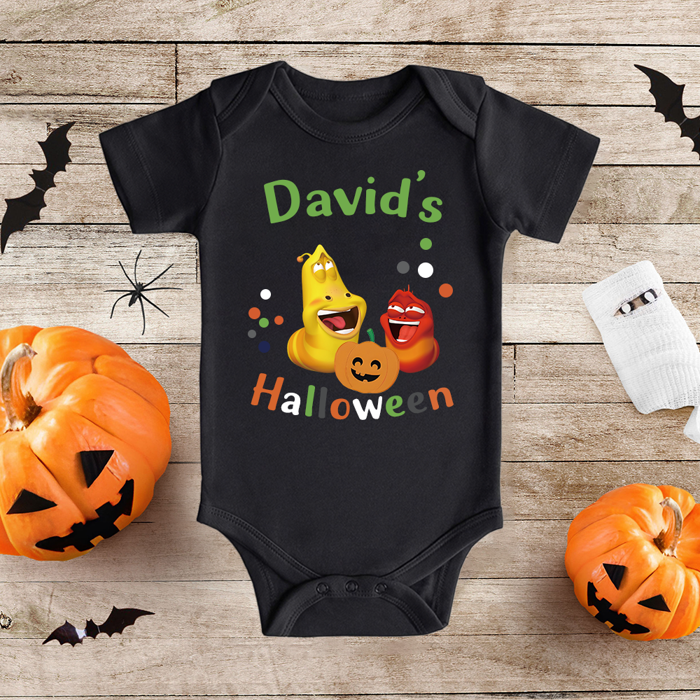 Personalized Larva's Halloween Funny Baby Romper | Larva18