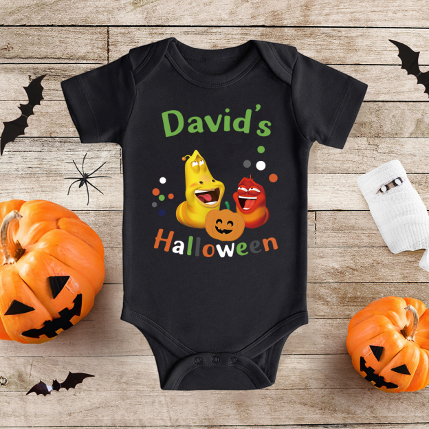 Personalized Larva's Halloween Funny Baby Romper | Larva18