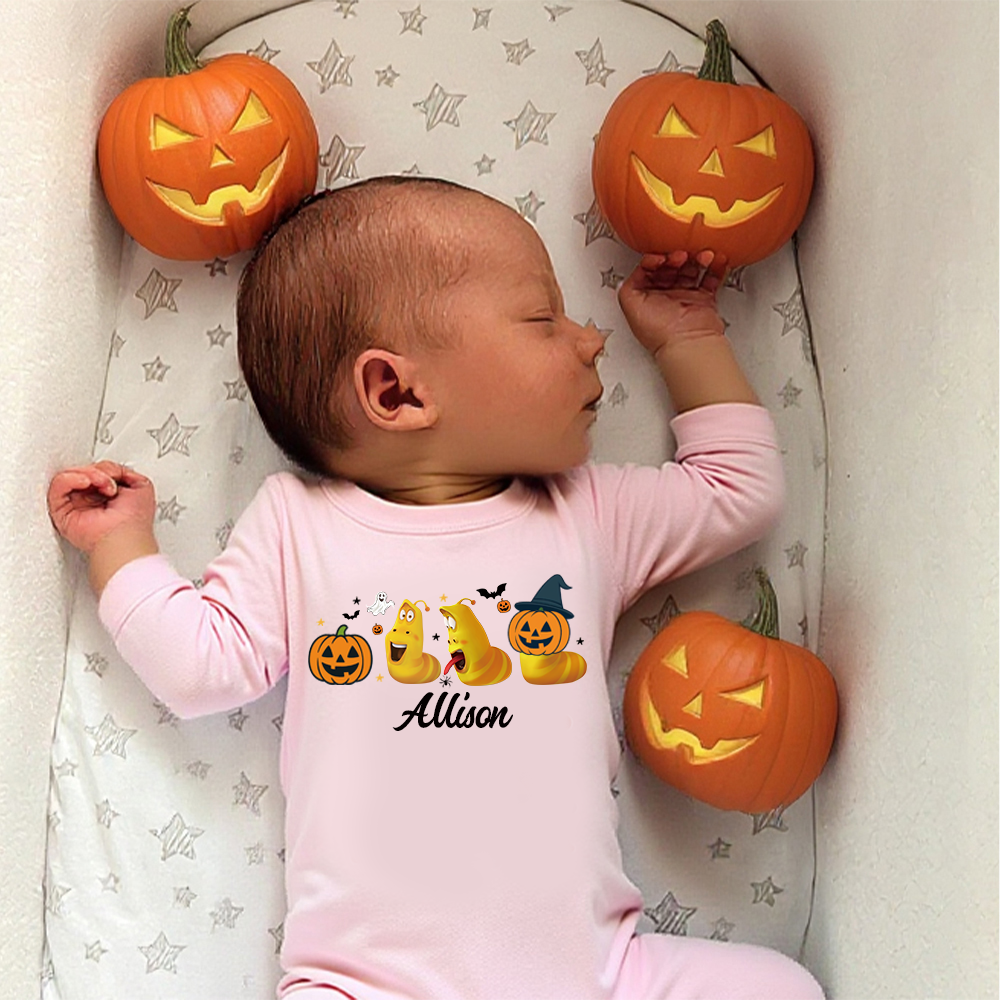 Personalized Larva's Halloween Funny Baby Romper | Larva14