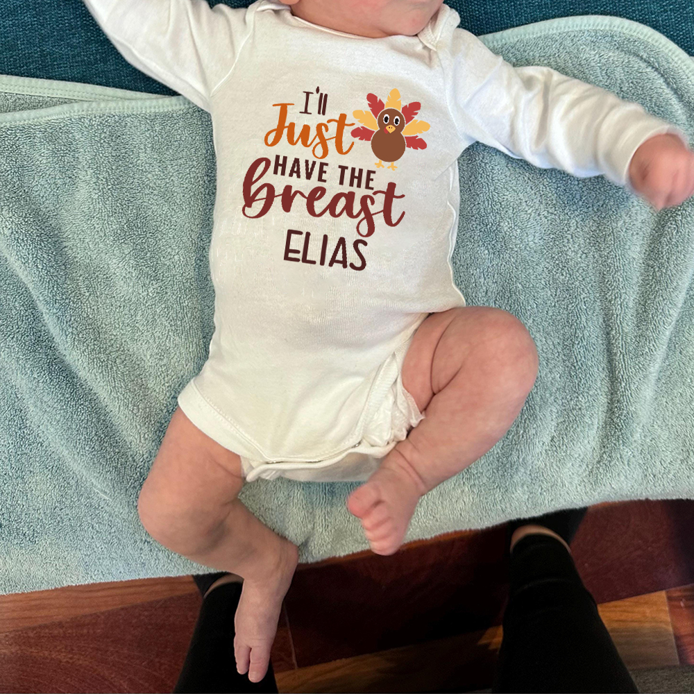 Personalized Baby Romper with Bib Set For Thanksgiving Party | CWThanks03