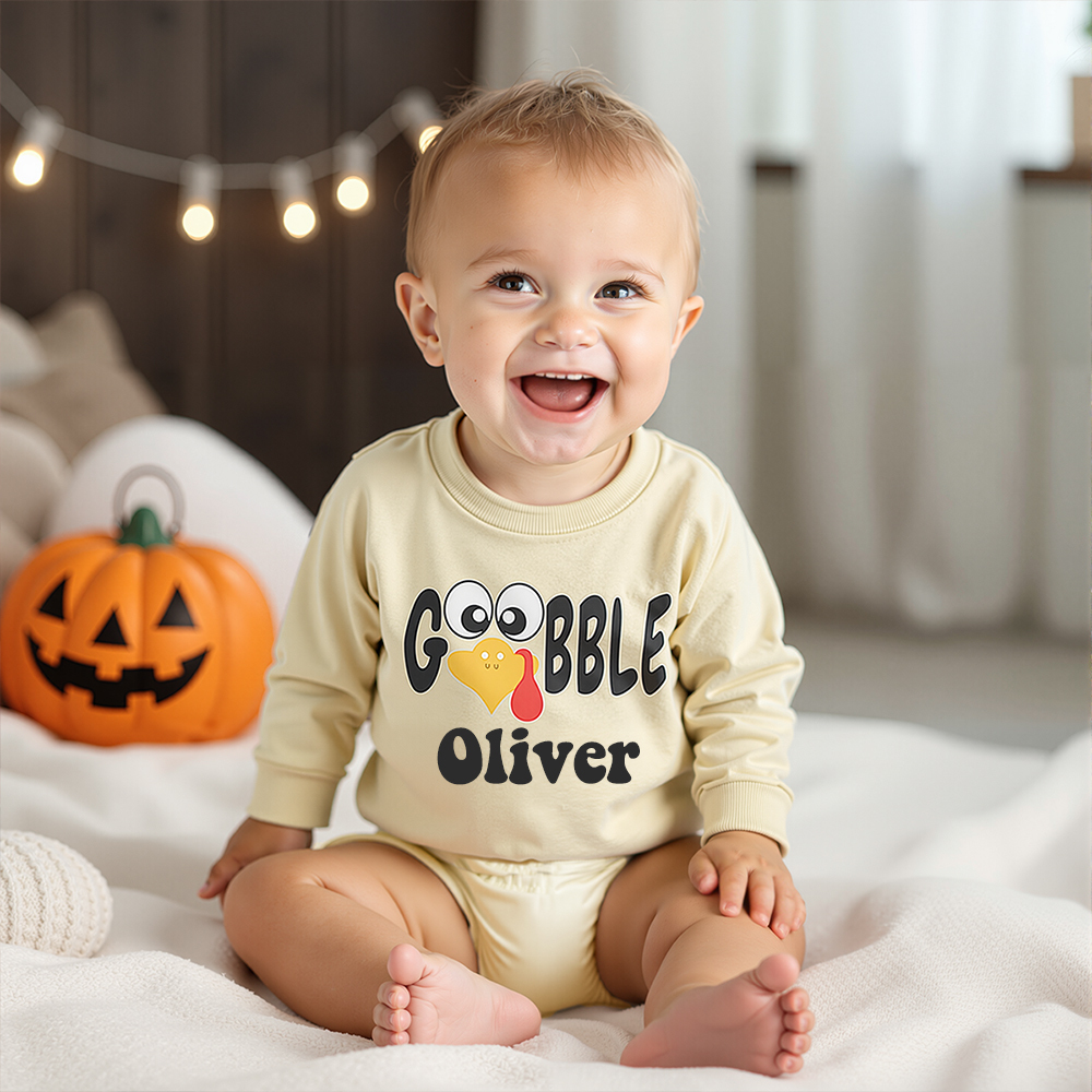 Personalized Baby Lovely Thanksgiving Turkey Sweatshirt | CWThanks05