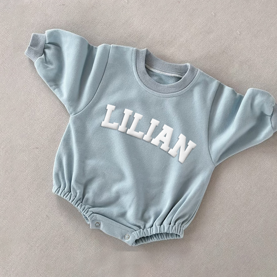 Personalized Puff Name Baby Color Sweatshirt Bodysuit | CWBaby90