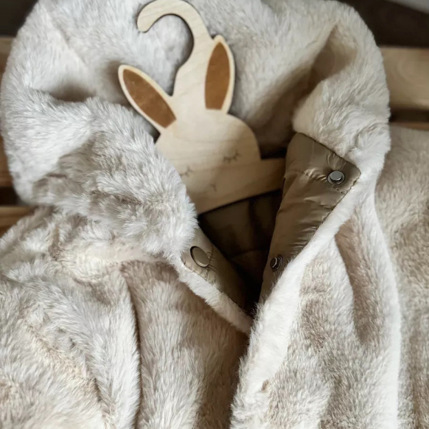 Personalized Toddler Lovely Bear Winter Warm Plush Hooded Jacket | CWBaby360