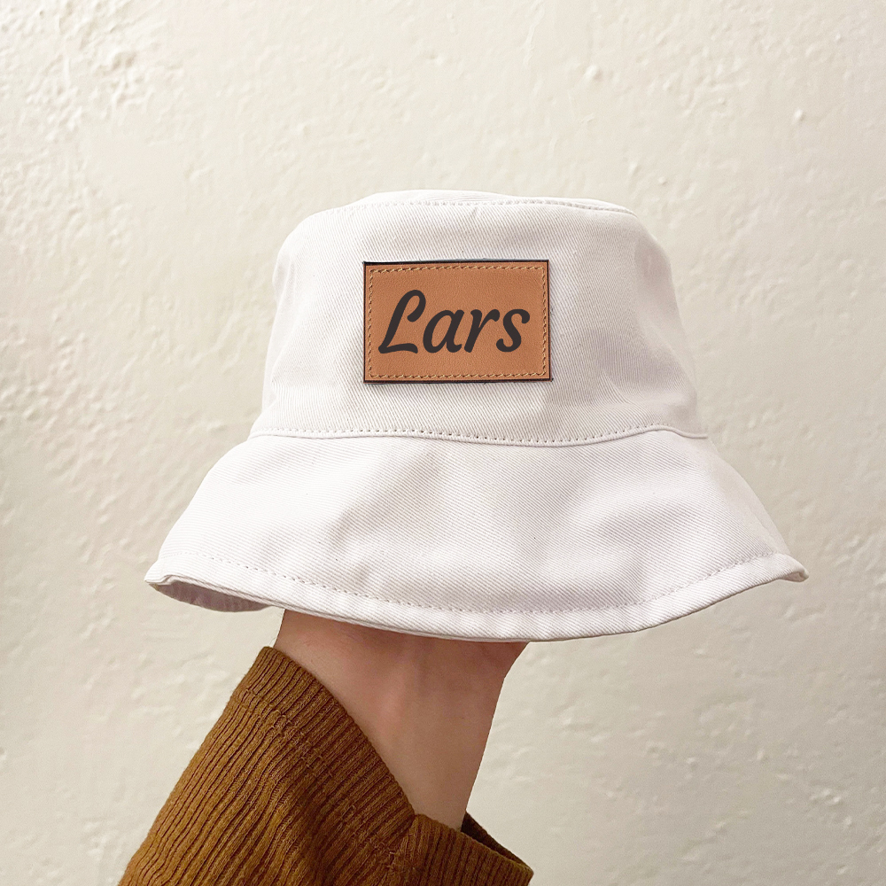 Personalized Kid Leather Patch Bucket Sunbonnet | CWBeach157