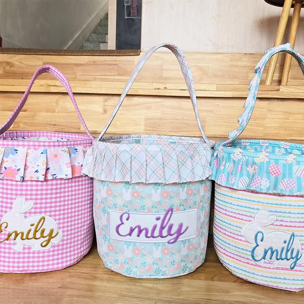 Personalised Embroidered Easter Bunny Basket | CWEaster46