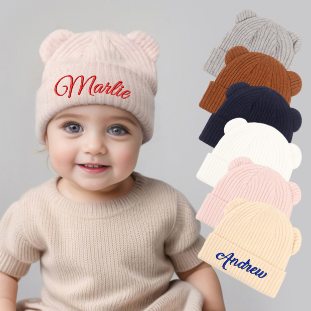 Personalized Embroidery Lovely Bear Baby Hat for Comfort & Unique | HSKid57