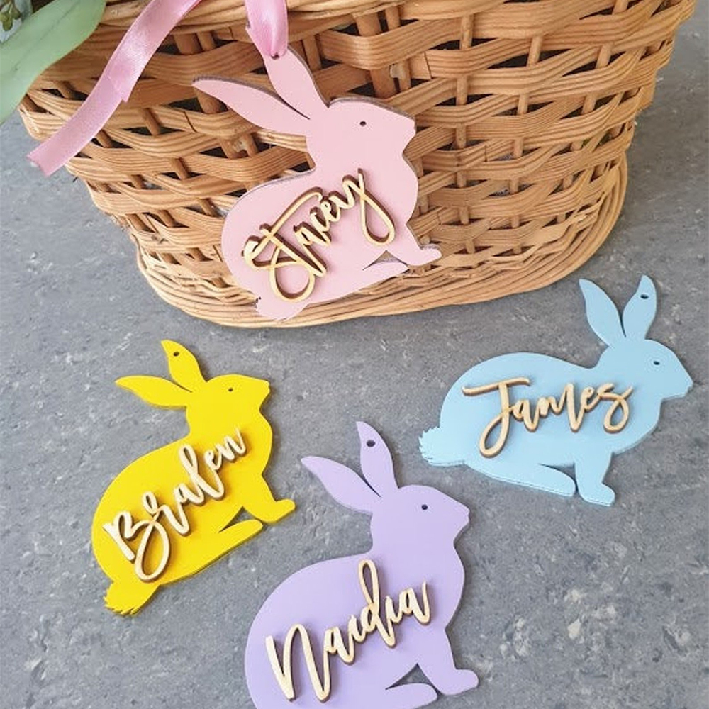 Personalized Bunny Easter Basket Tags | CWEaster34