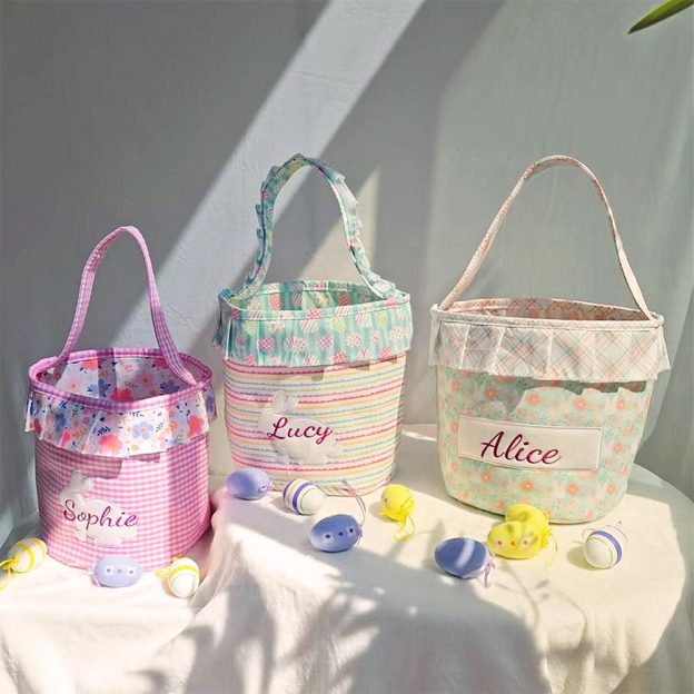 Personalised Embroidered Easter Bunny Basket | CWEaster46