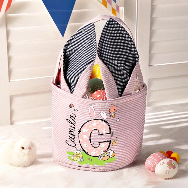 Personalized Easter Egg Hunt Bunny Basket | CWEaster87
