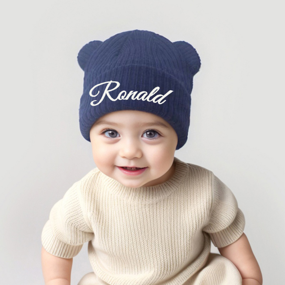 Personalized Embroidery Lovely Bear Baby Hat for Comfort & Unique | HSKid57
