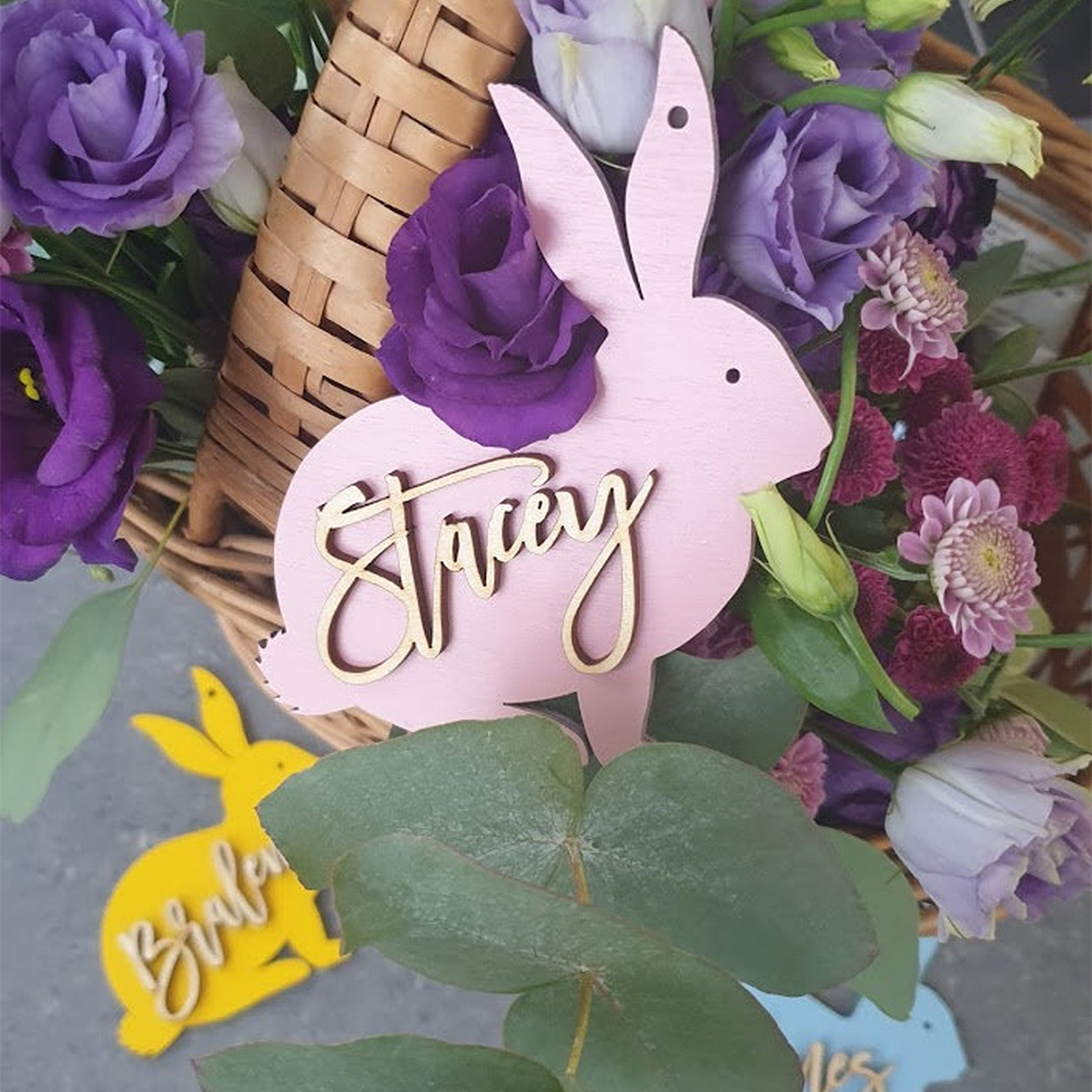 Personalized Bunny Easter Basket Tags | CWEaster34