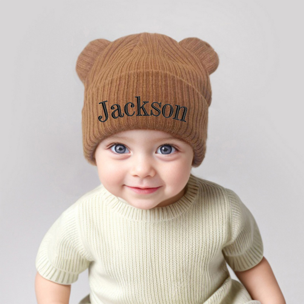 Personalized Embroidery Lovely Bear Baby Hat for Comfort & Unique | HSKid57