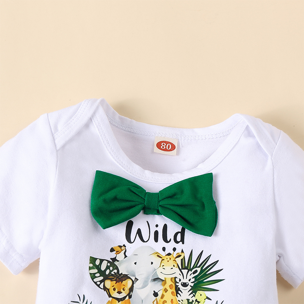 Personalised Baby Boy 1st Birthday Animal Print Overalls Set | CWBaby195