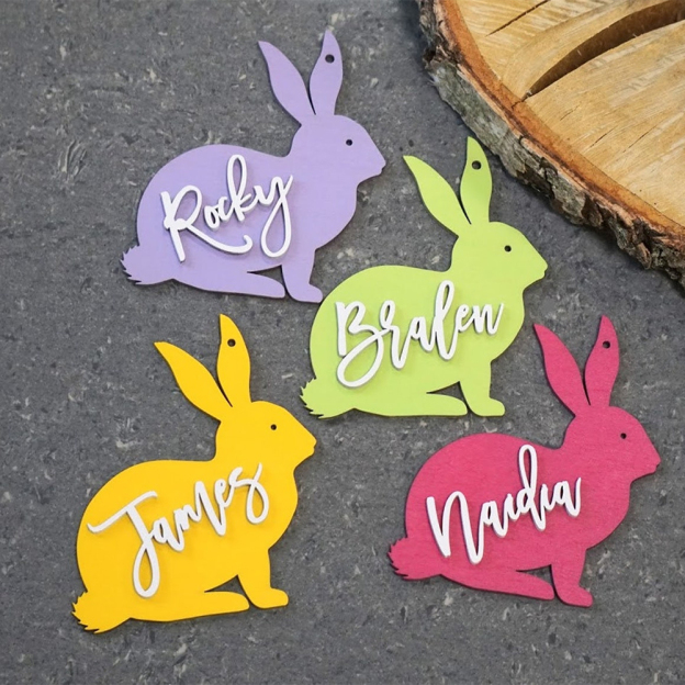 Personalized Bunny Easter Basket Tags | CWEaster34