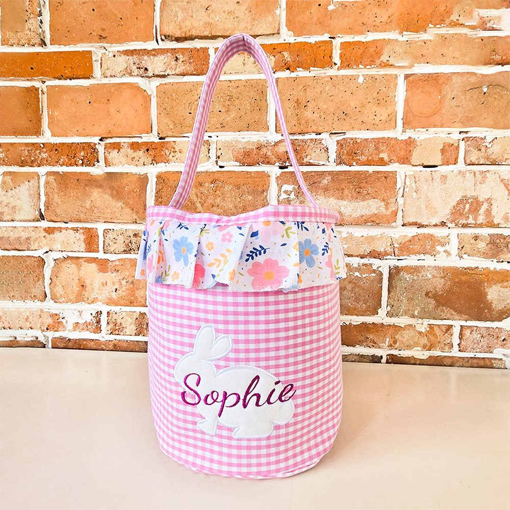 Personalised Embroidered Easter Bunny Basket | CWEaster46