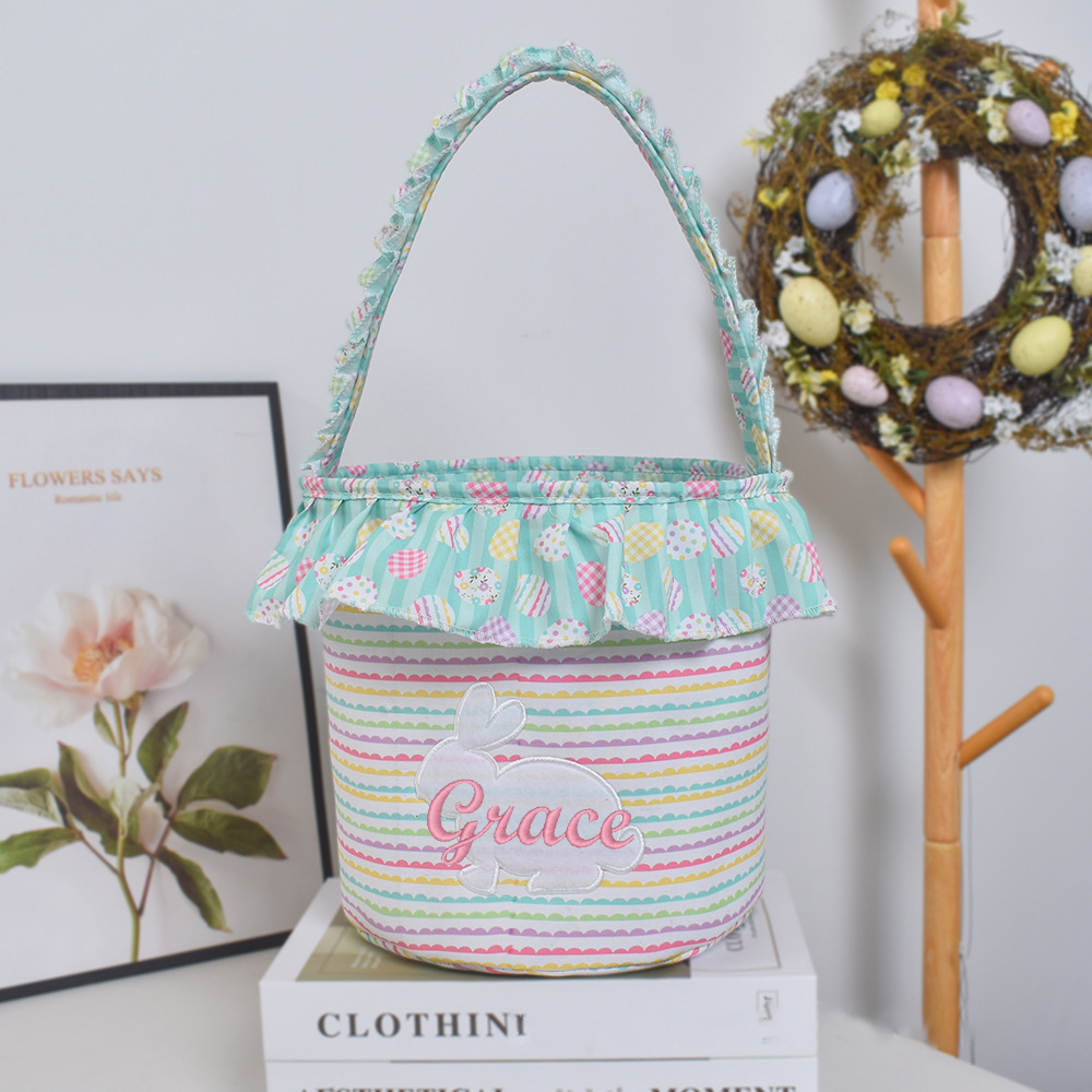 Personalised Embroidered Easter Bunny Basket | CWEaster46