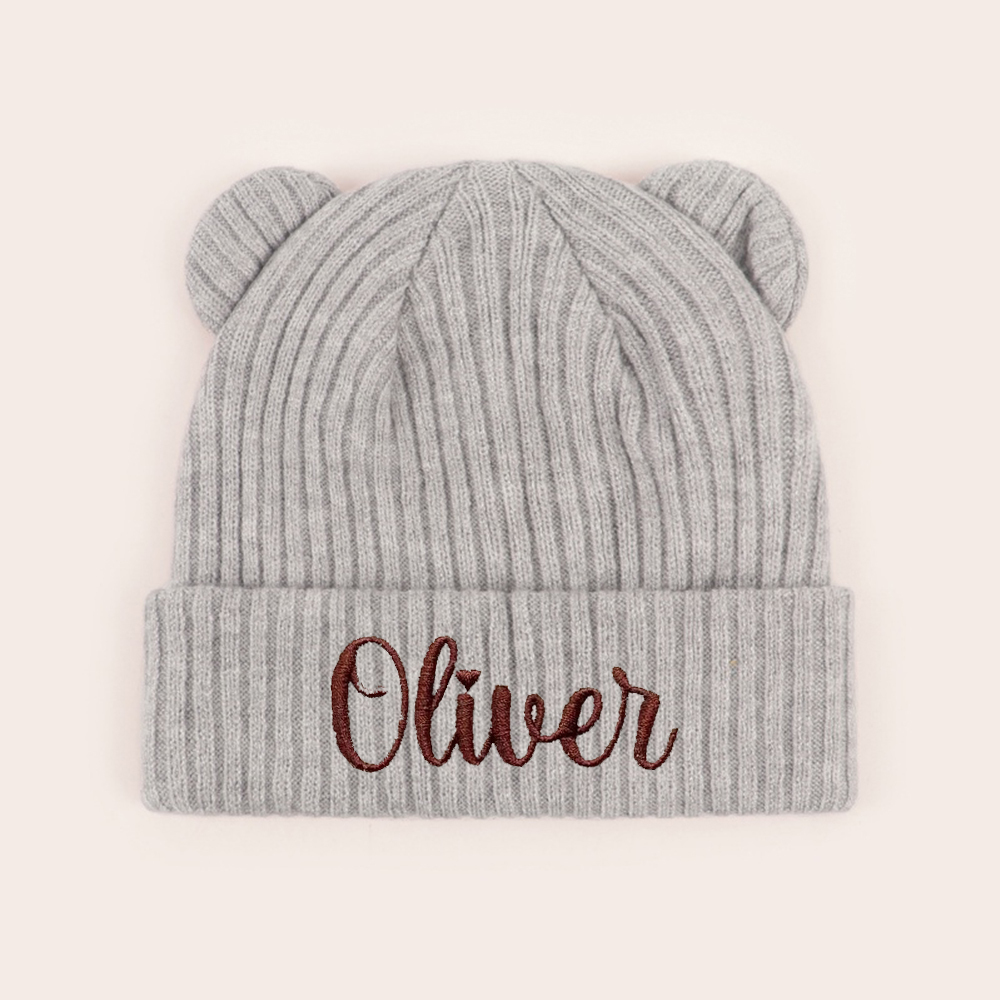 Personalized Embroidery Lovely Bear Baby Hat for Comfort & Unique | HSKid57
