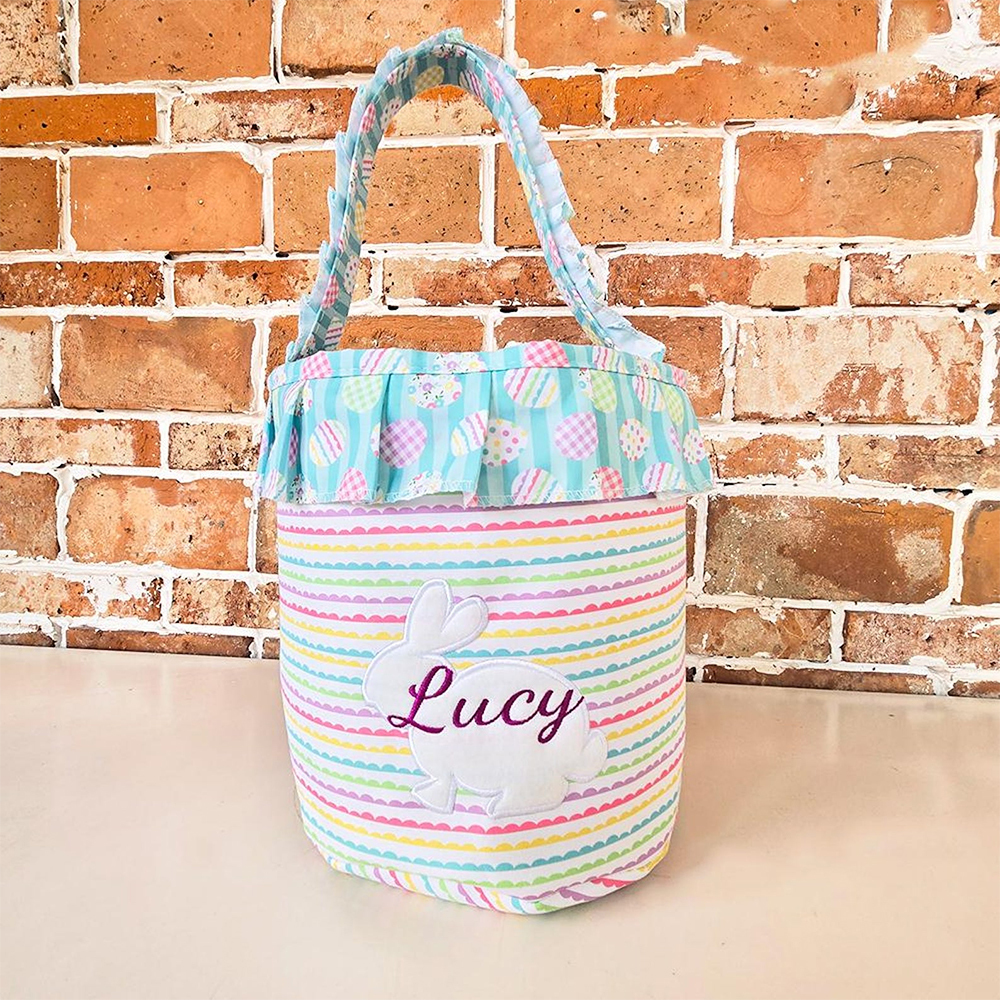 Personalised Embroidered Easter Bunny Basket | CWEaster46