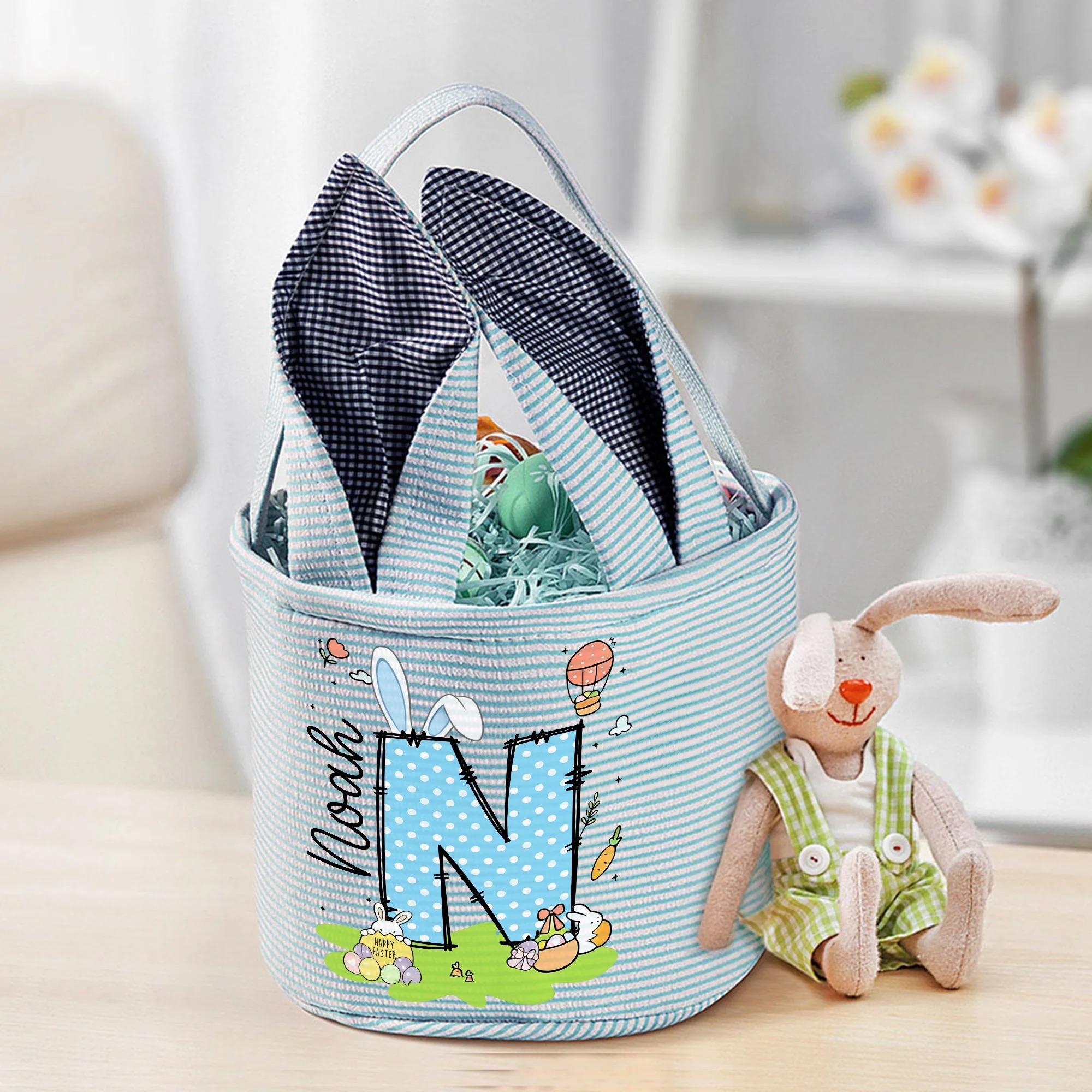 Personalized Easter Egg Hunt Bunny Basket | CWEaster87