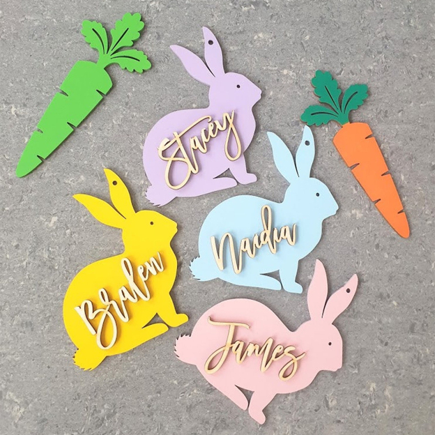 Personalized Bunny Easter Basket Tags | CWEaster34