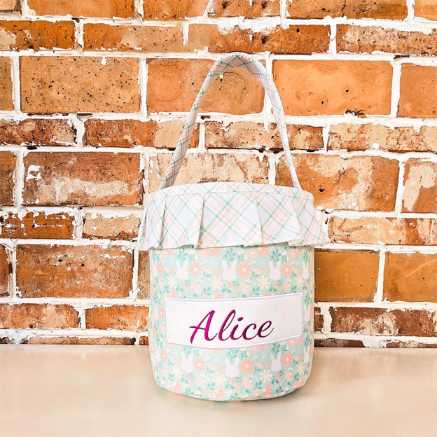 Personalised Embroidered Easter Bunny Basket | CWEaster46