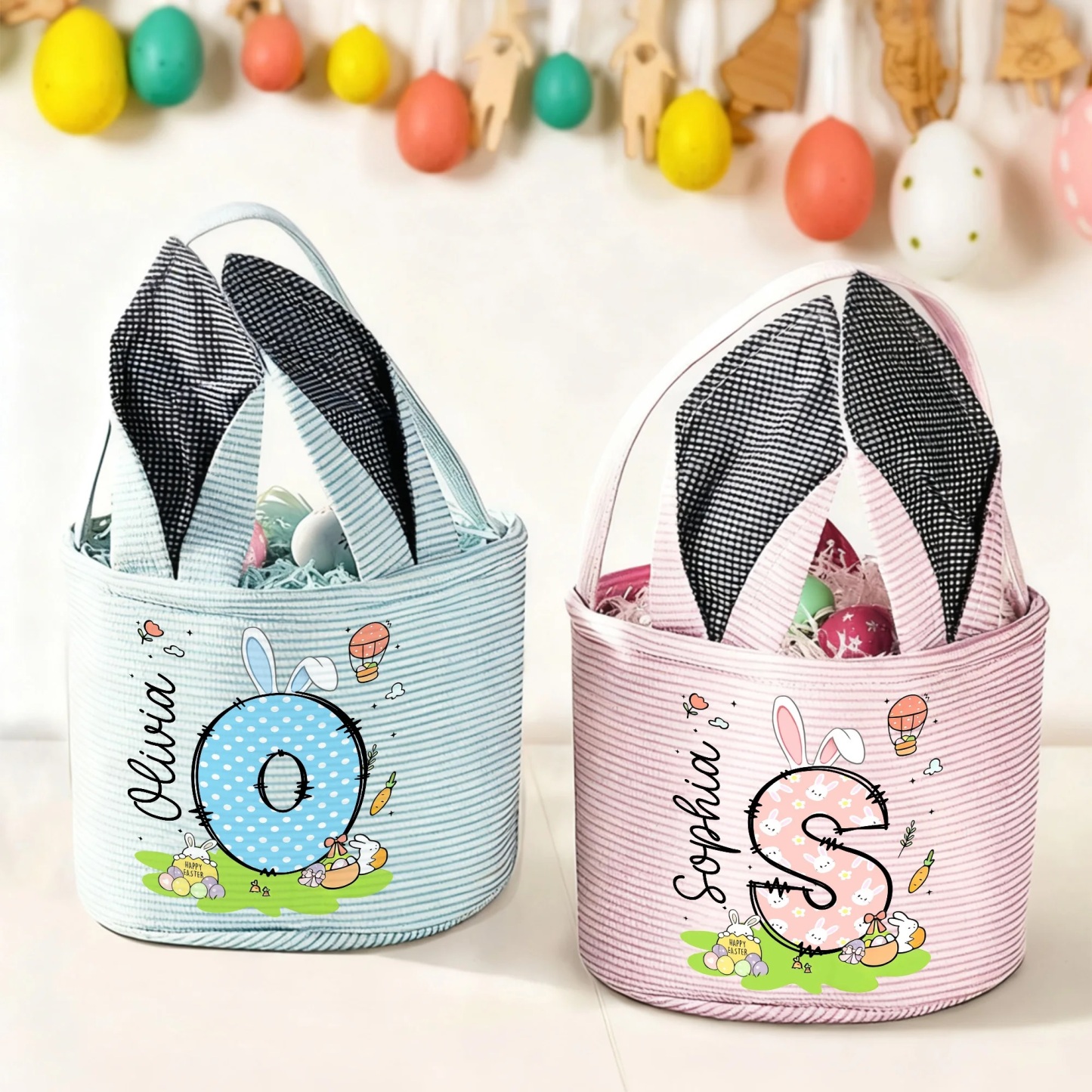 Personalized Easter Egg Hunt Bunny Basket | CWEaster87