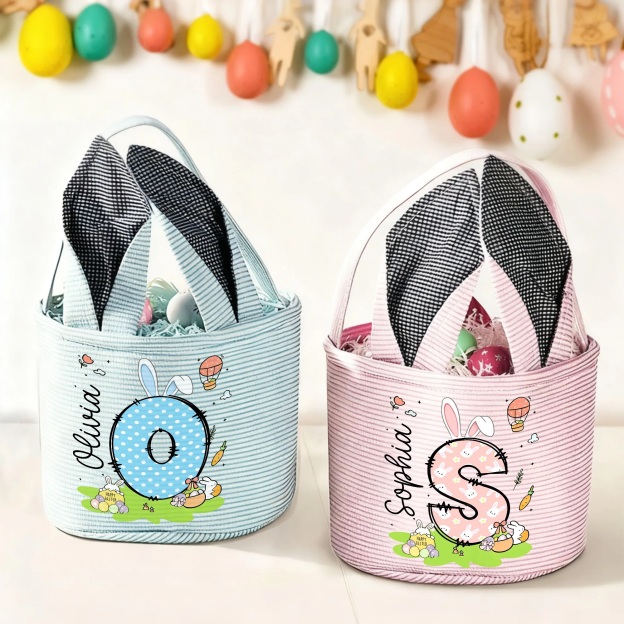 Personalized Easter Egg Hunt Bunny Basket | CWEaster87
