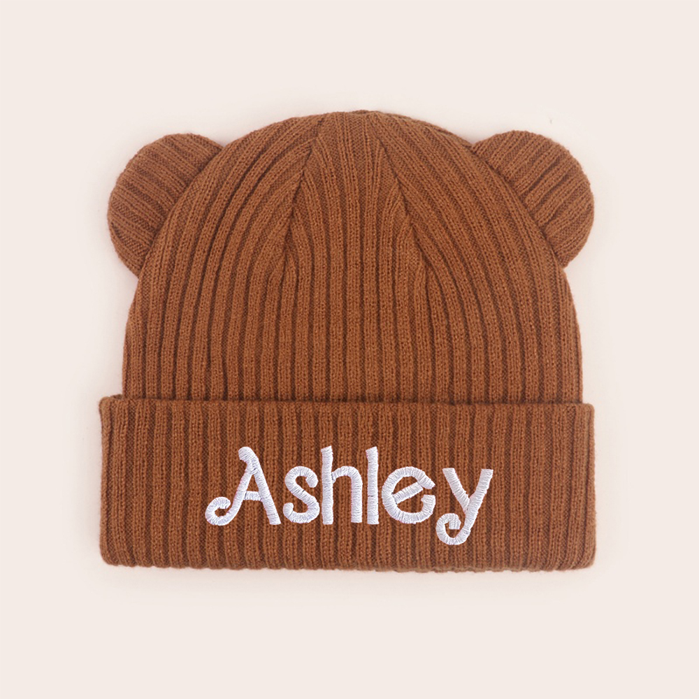 Personalized Embroidery Lovely Bear Baby Hat for Comfort & Unique | HSKid57