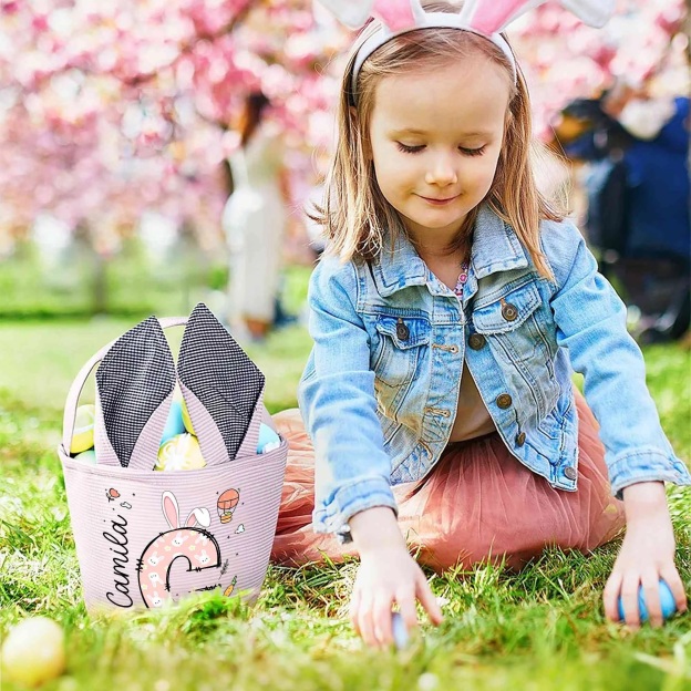 Personalized Easter Egg Hunt Bunny Basket | CWEaster87