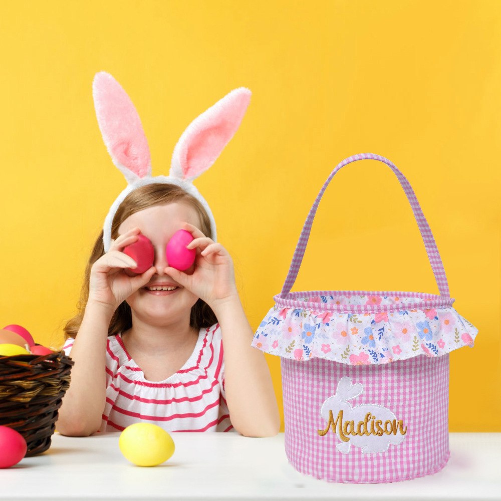 Personalised Embroidered Easter Bunny Basket | CWEaster46