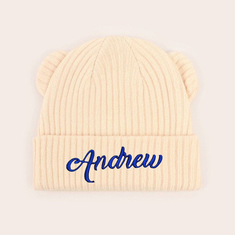 Personalized Embroidery Lovely Bear Baby Hat for Comfort & Unique | HSKid57