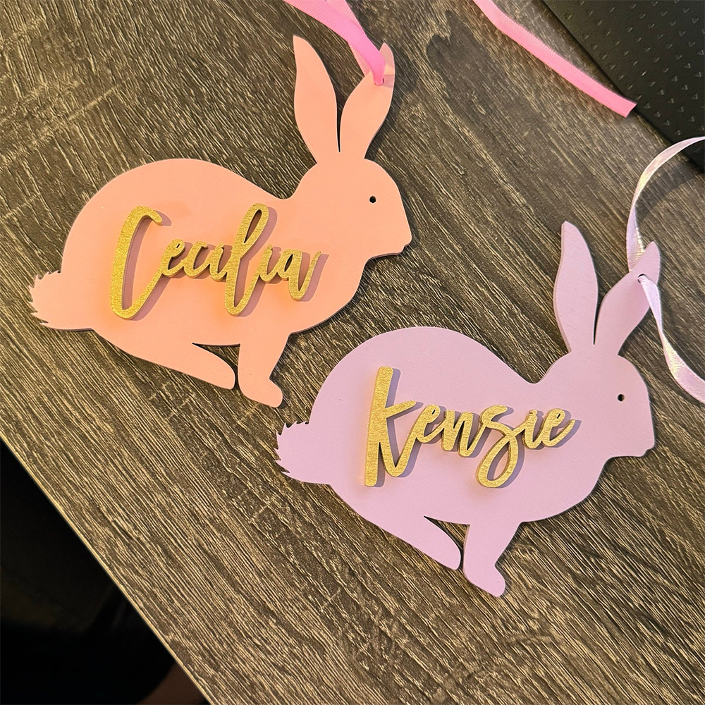 Personalized Bunny Easter Basket Tags | CWEaster34