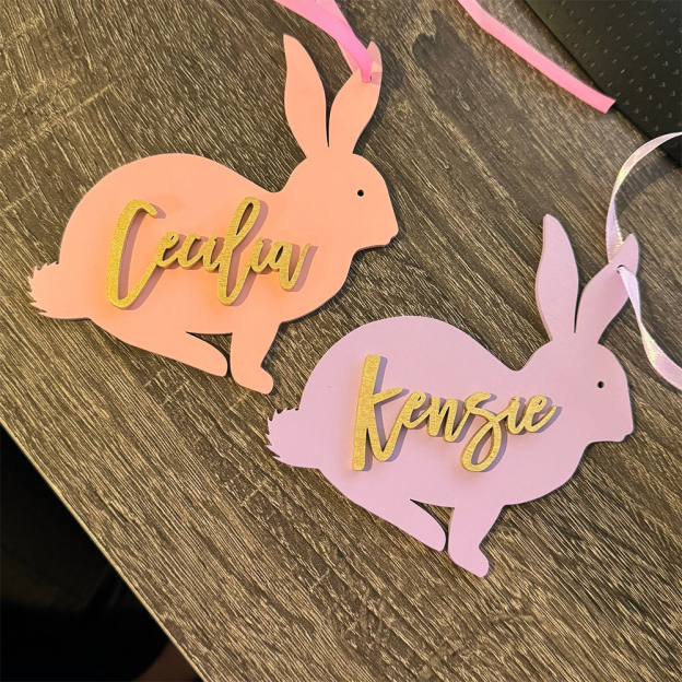 Personalized Bunny Easter Basket Tags | CWEaster34
