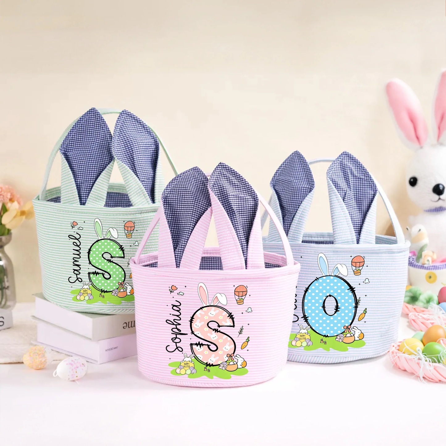 Personalized Easter Egg Hunt Bunny Basket | CWEaster87