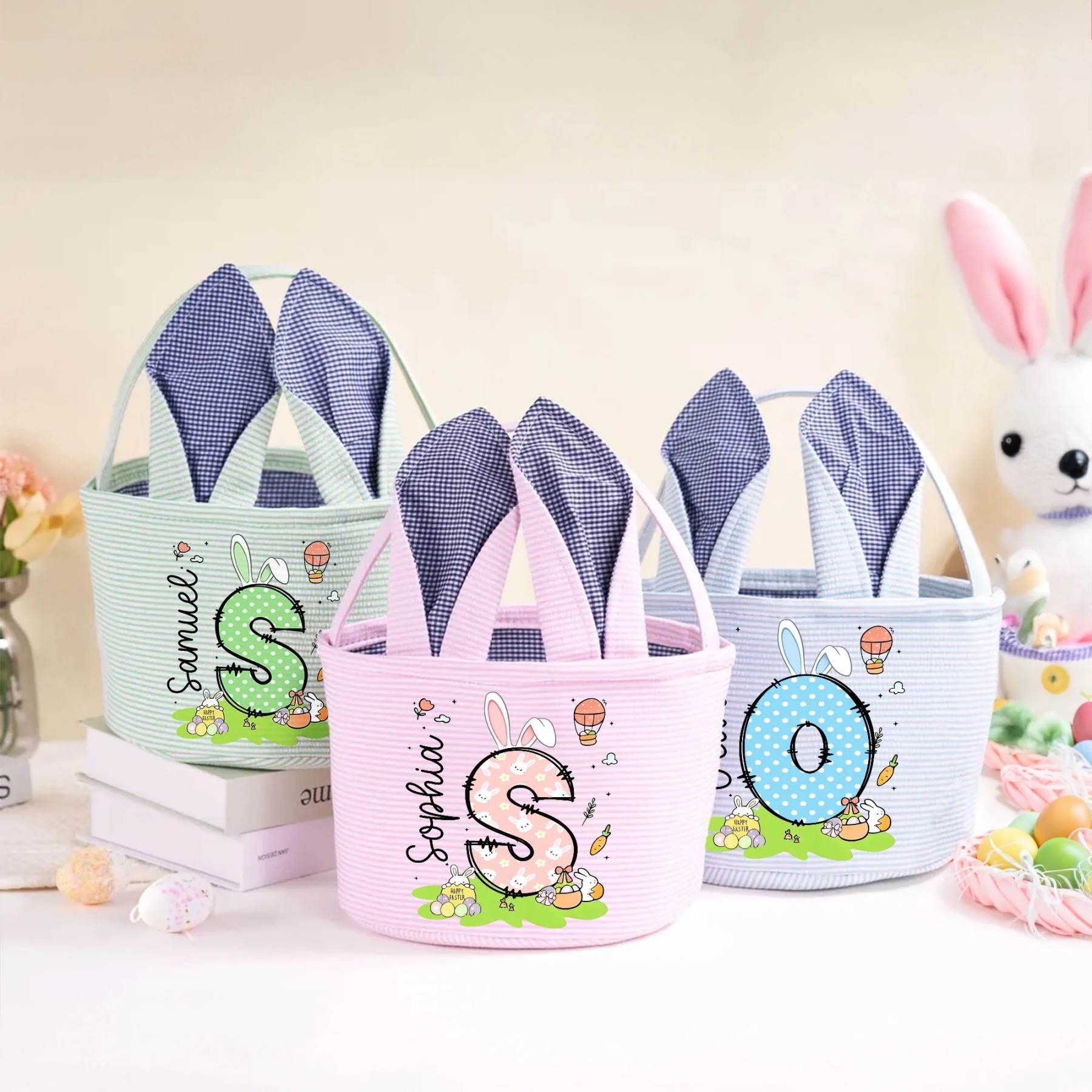 Personalized Easter Egg Hunt Bunny Basket | CWEaster87