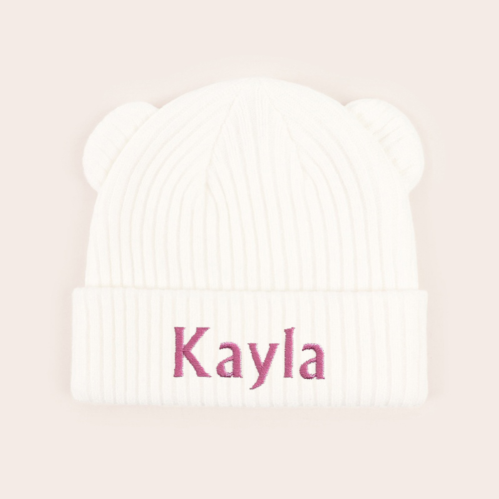 Personalized Embroidery Lovely Bear Baby Hat for Comfort & Unique | HSKid57