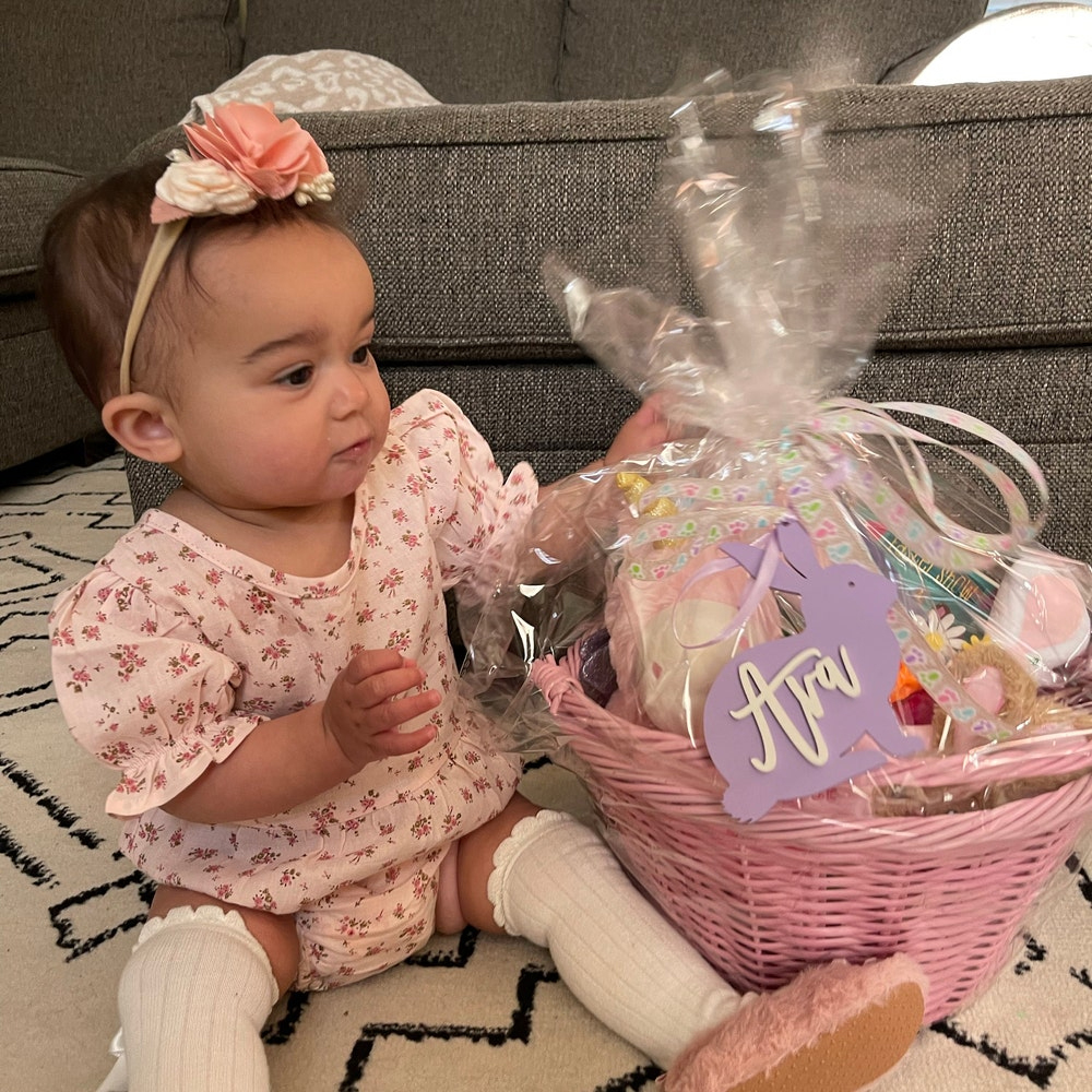 Personalized Bunny Easter Basket Tags | CWEaster34