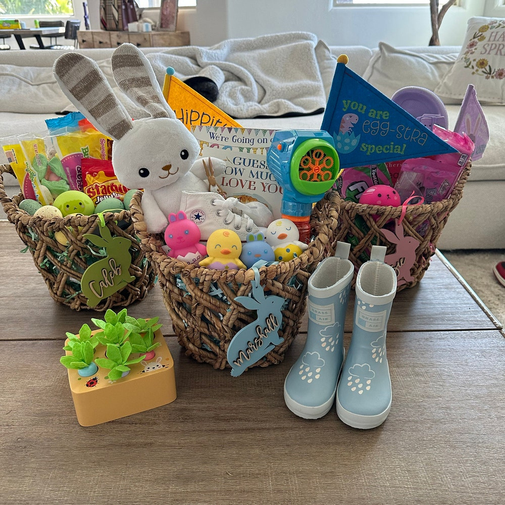 Personalized Bunny Easter Basket Tags | CWEaster34