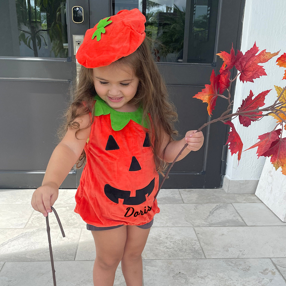 Personalized Baby Pumpkin Halloween Costume Set | CWHalloween43