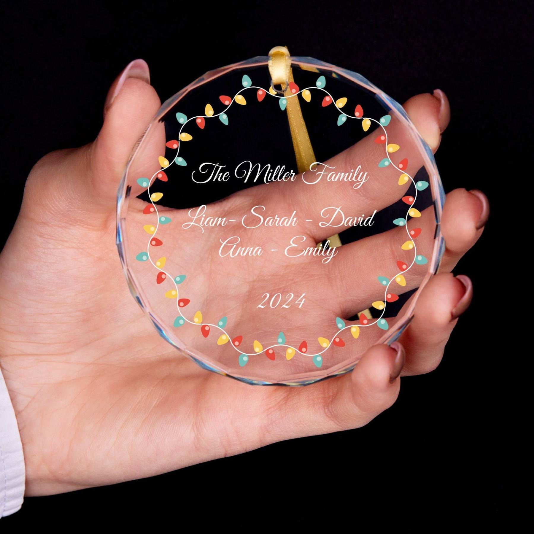 Personalized Glass Family Christmas Ornaments | CWGlass10