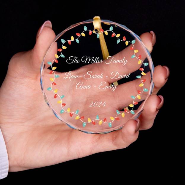 Personalized Glass Family Christmas Ornaments | CWGlass10