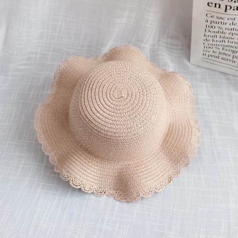 Personalized Kid Hand Embroidered Straw Hat With Flowers | CWBeach3501