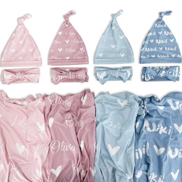 Personalized Baby Swaddle Blanket Set for Comfort & Unique | BBBlanket12