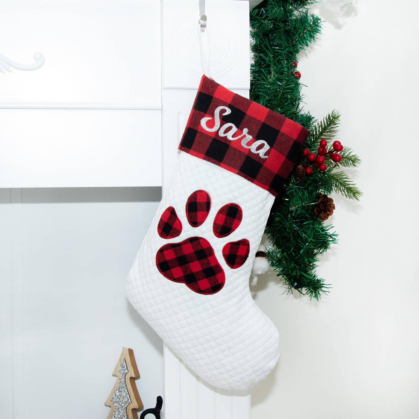 Personalized Buffalo Plaid Christmas Stocking | MCGift58