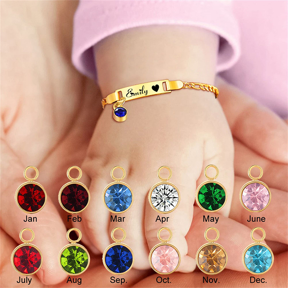 Personalized Baby Birthstone Bracelet | CWBeach338