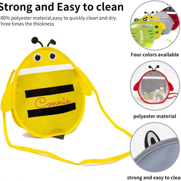 Personalized Ladybird Seashell Zipper Mesh Beach Bag | CWBeach98