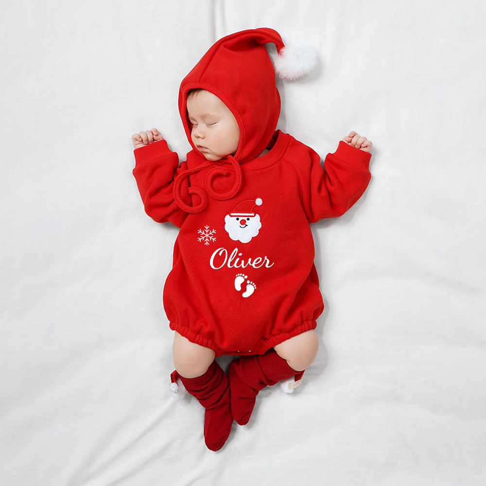 Personalized Baby Christmas Extram-warm Short Plush Outfit Set | MCGift363